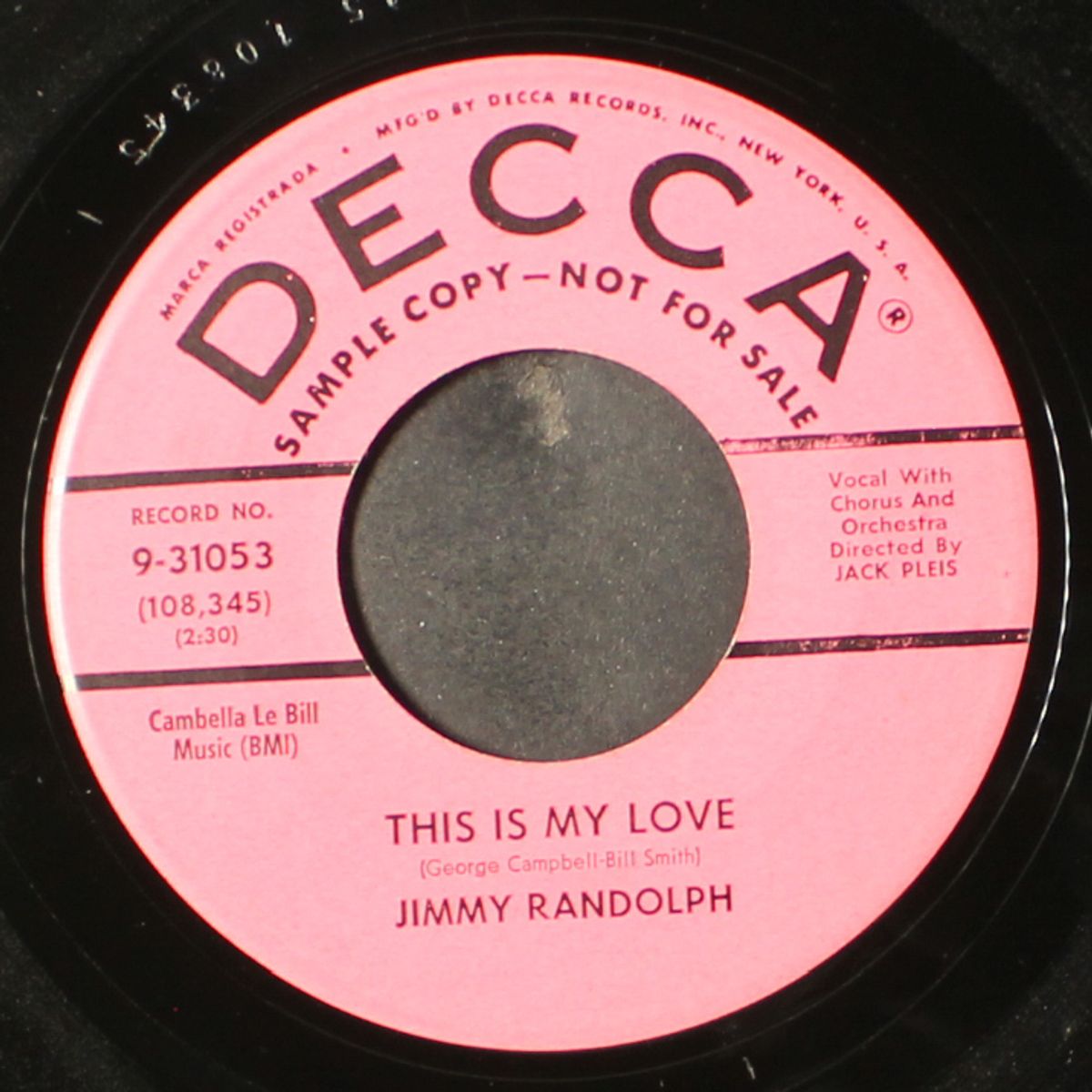 don't talk / this is my love by JIMMY RANDOLPH