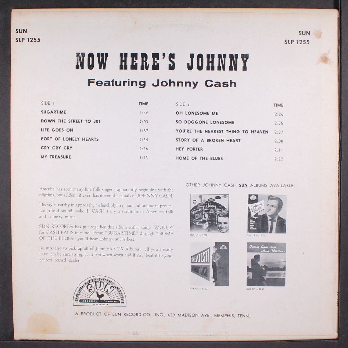now here's johnny cash by JOHNNY CASH