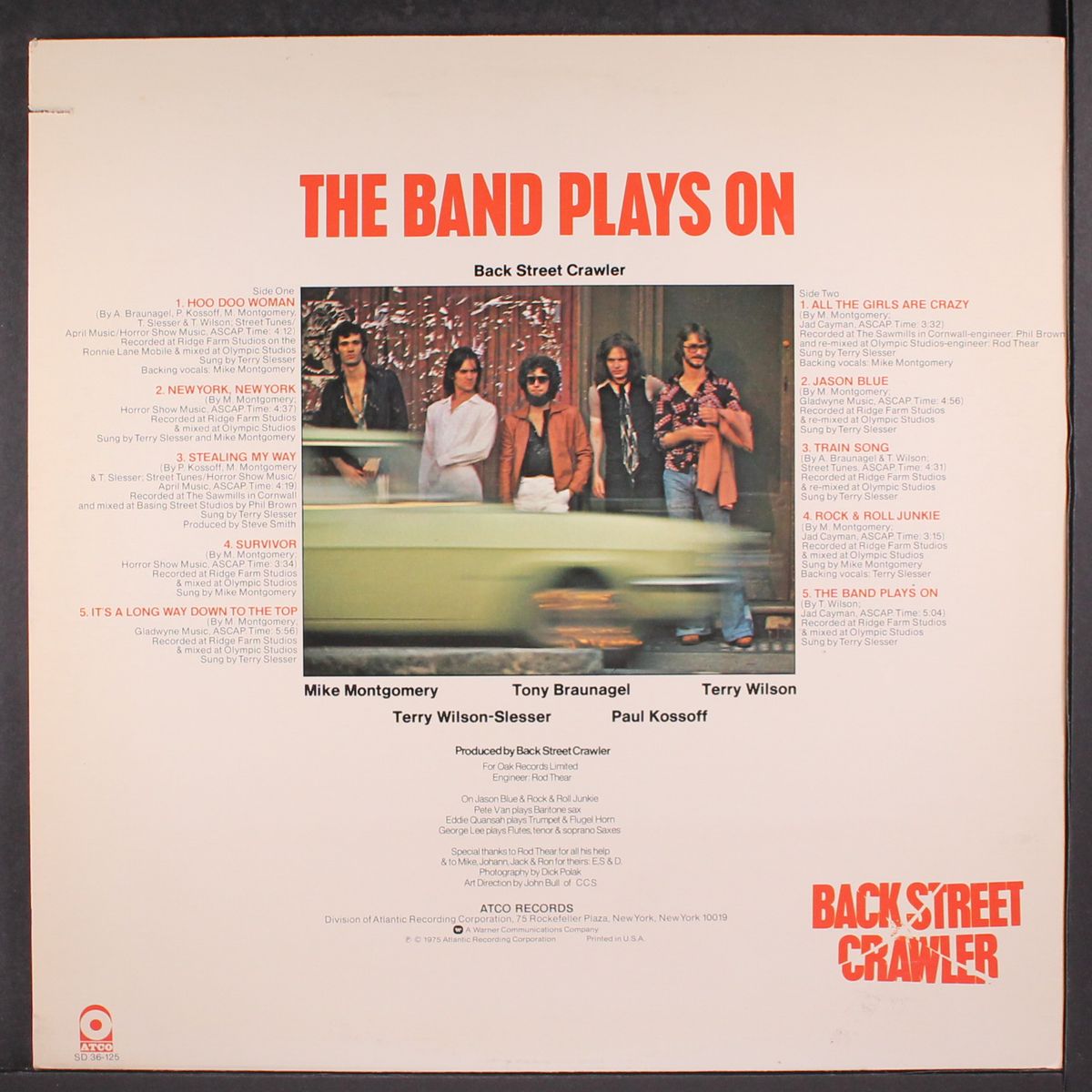 the band plays on by BACK STREET CRAWLER