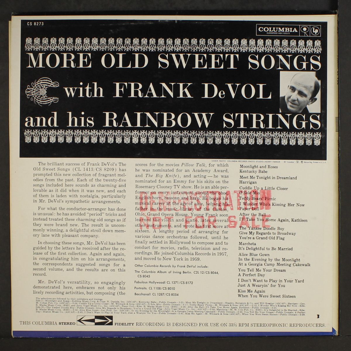 more old sweet songs by FRANK DE VOL