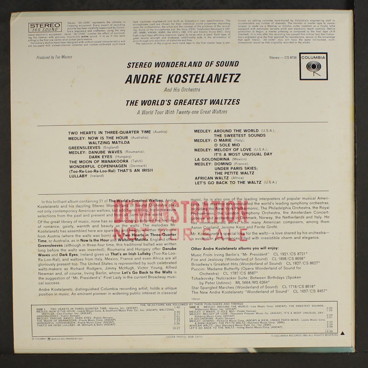 the world's greatest waltzes by ANDRE KOSTELANETZ