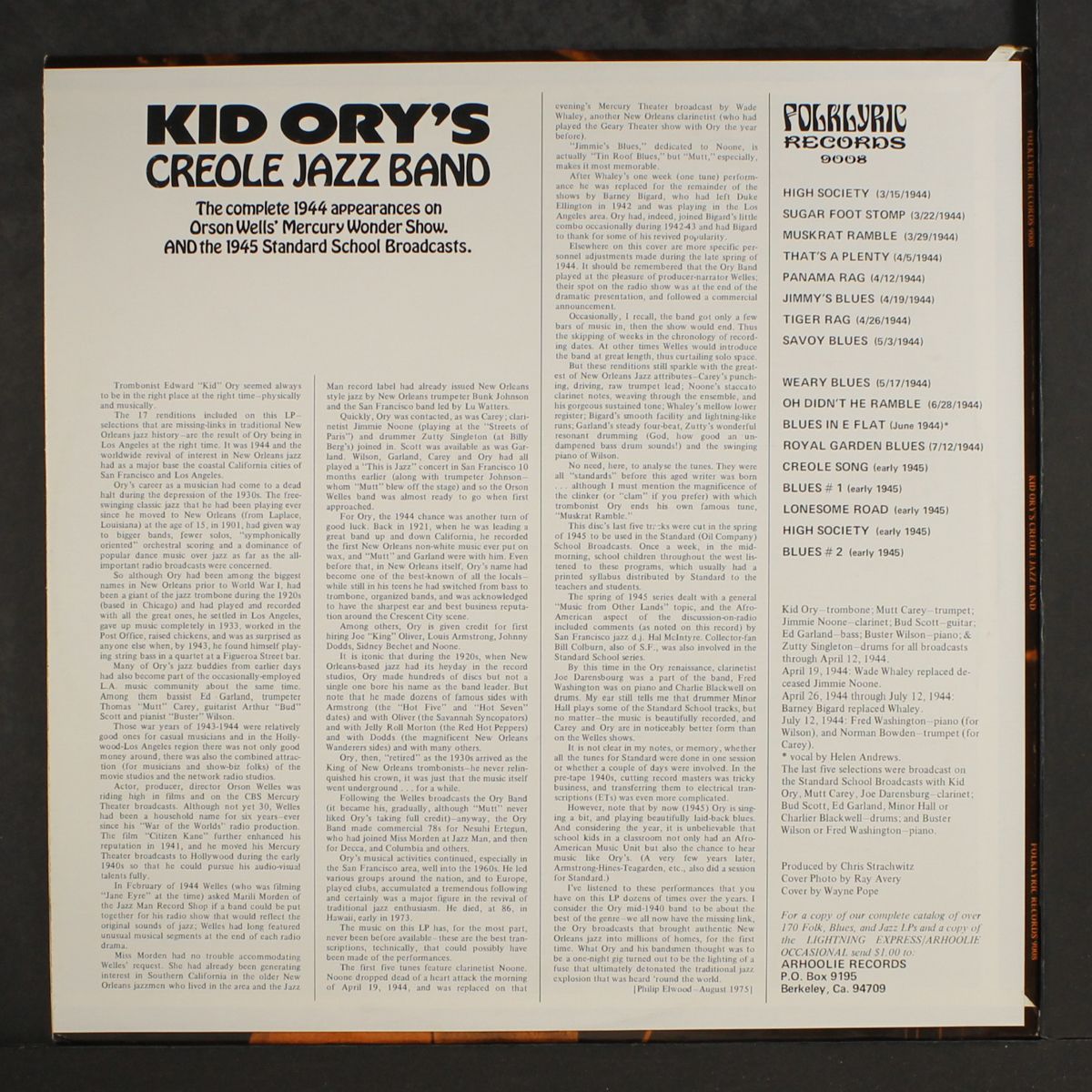 kid ory's creole jazz band by KID ORY