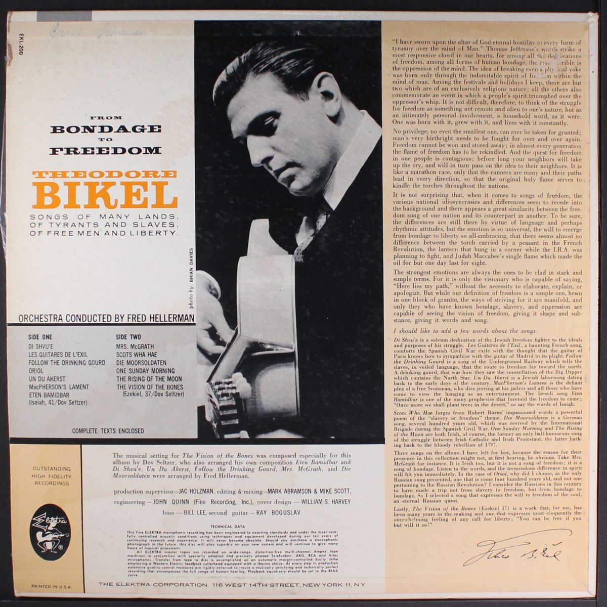 from bondage to freedom by THEODORE BIKEL