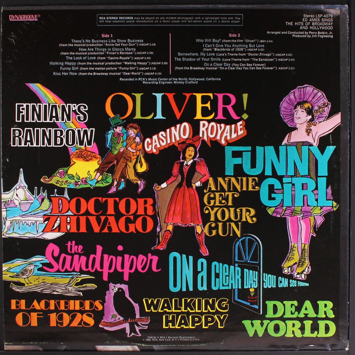 sings hits of broadway and hollywood by ED AMES