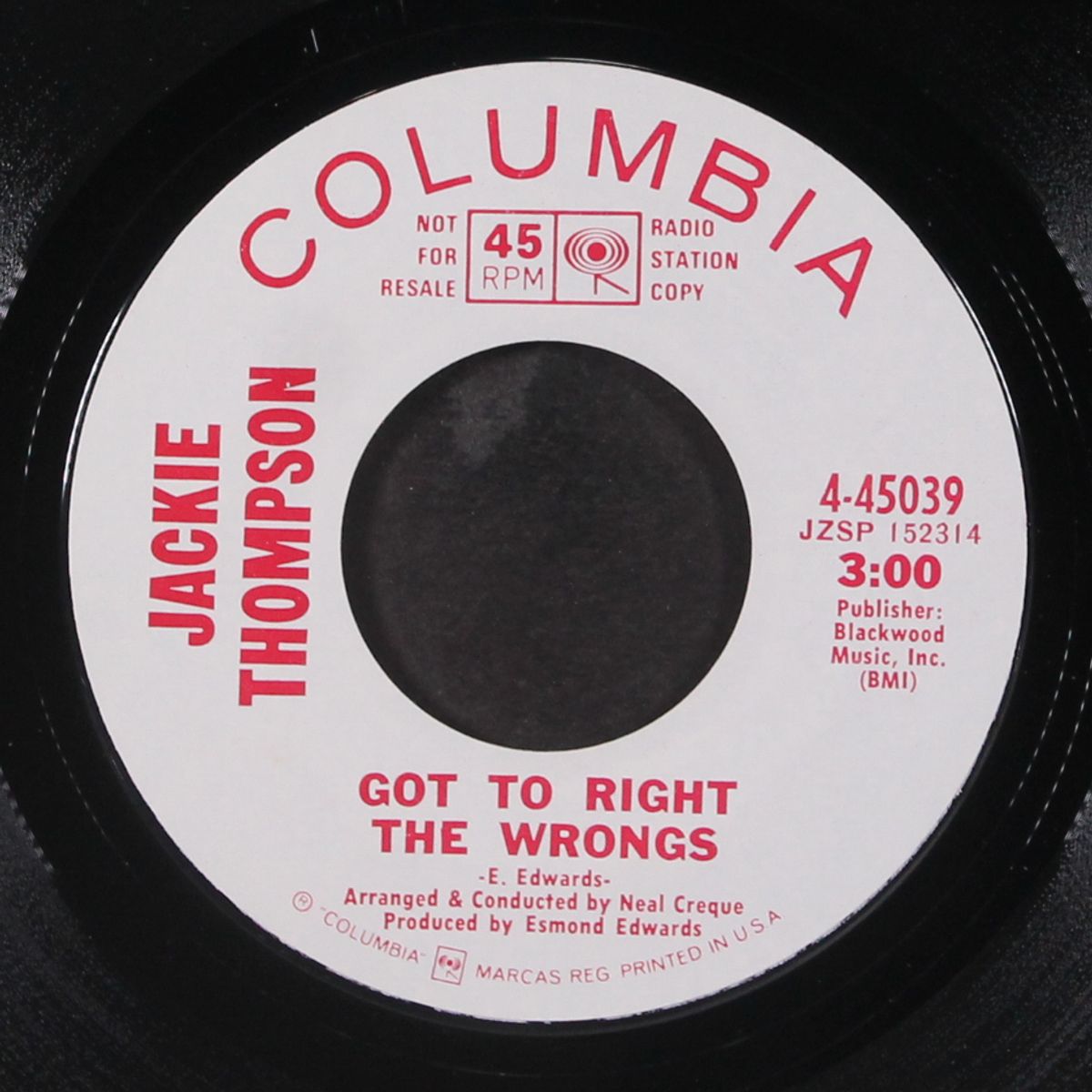 got to right the wrongs / fool on the hill by JACKIE THOMPSON