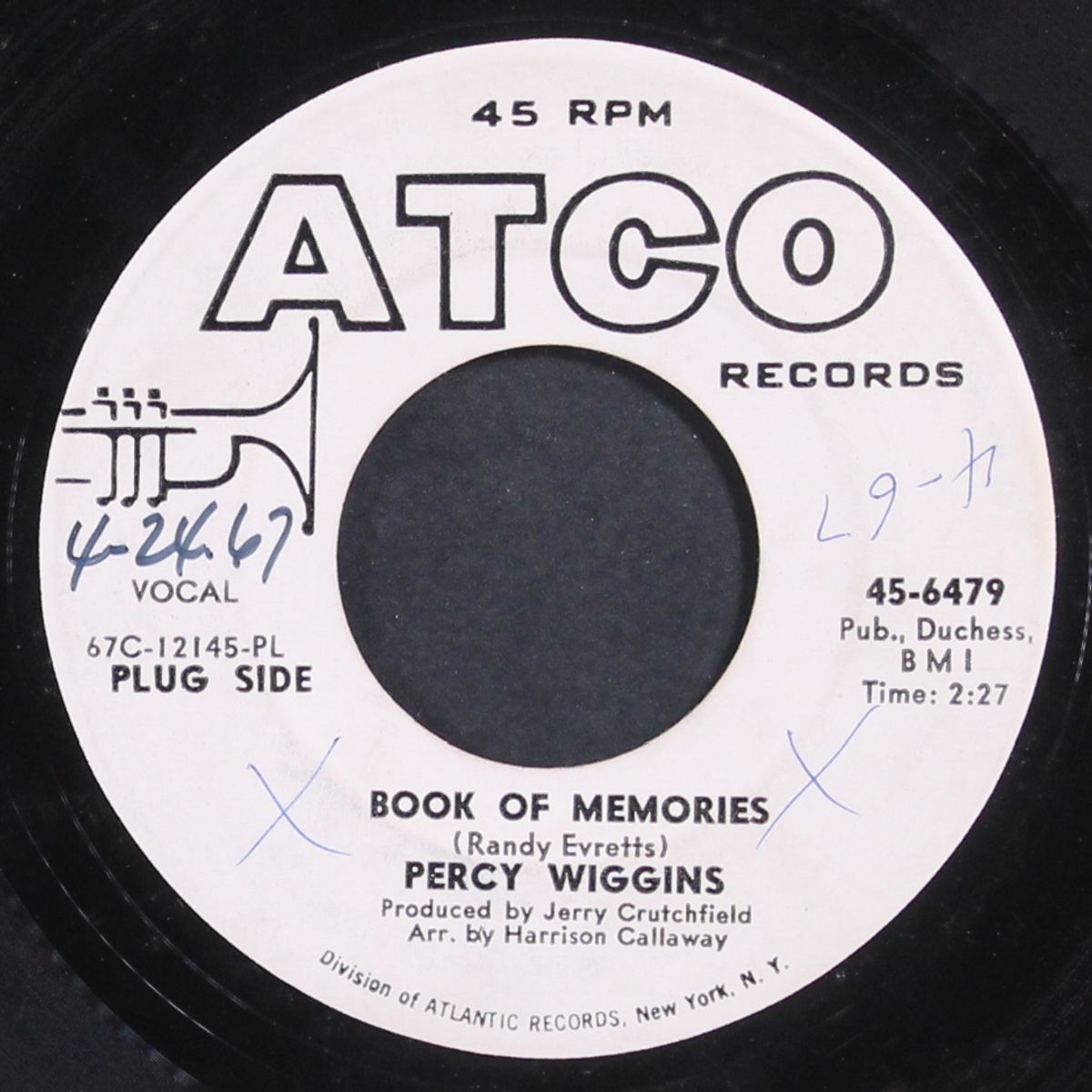 book of memories / can't find nobody by PERCY WIGGINS