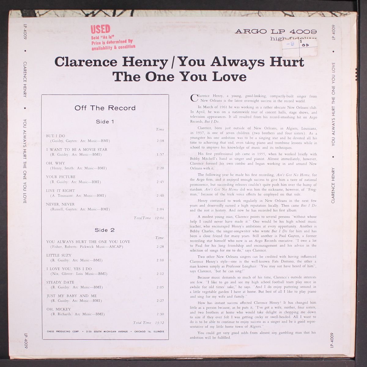 you always hurt the one you love by CLARENCE HENRY
