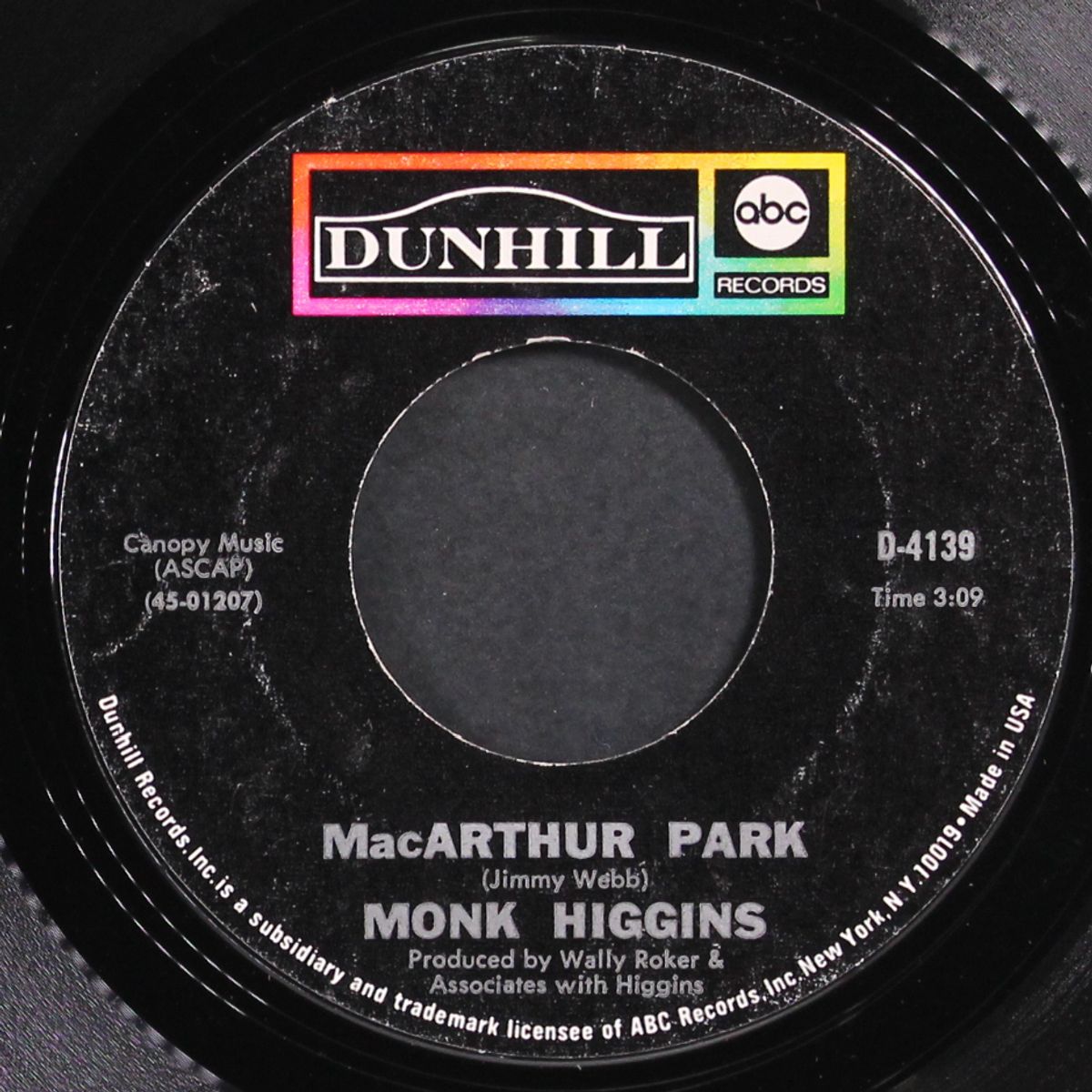 vee pea / macarthur park by MONK HIGGINS