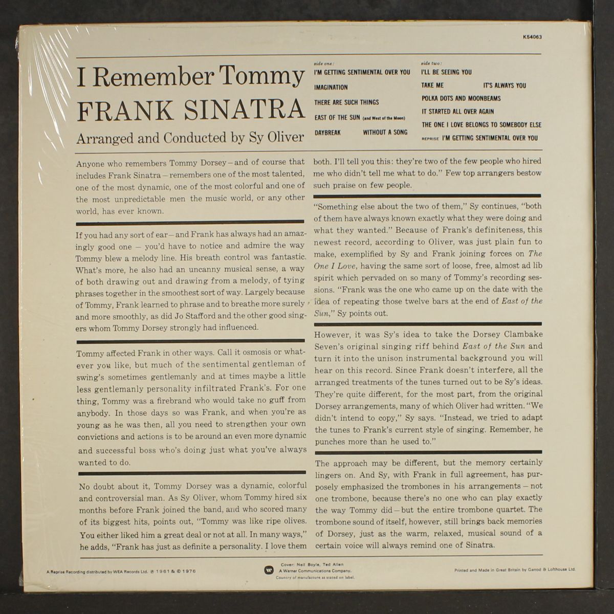 i remember tommy... by FRANK SINATRA
