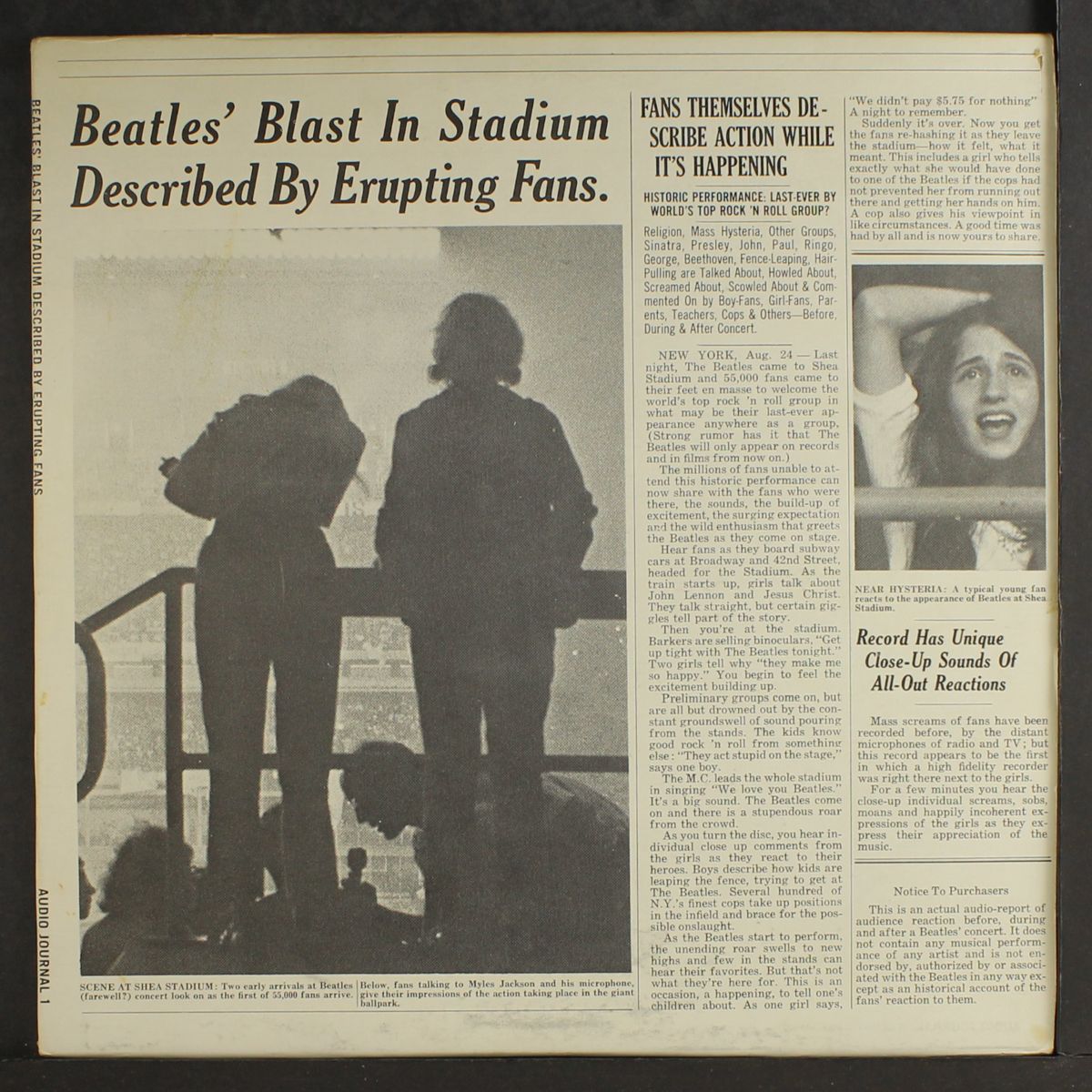 beatles blast in stadium (described by erupting fans) by BEATLES