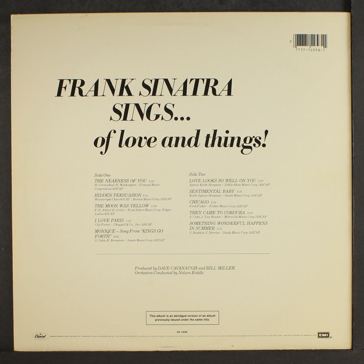 sinatra sings...of love & things by FRANK SINATRA