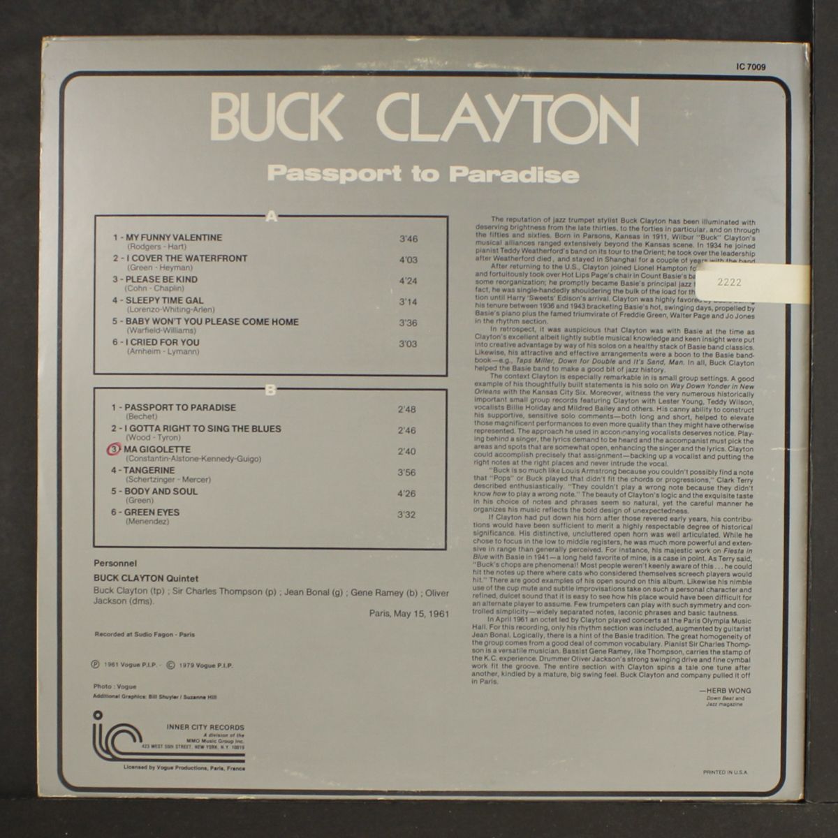 passport to paradise by BUCK CLAYTON