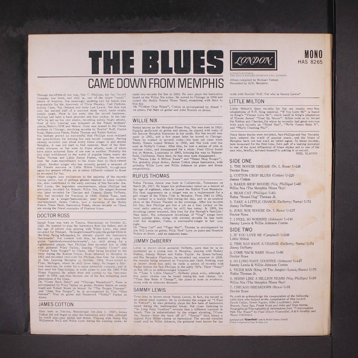 the blues came down from memphis by VARIOUS