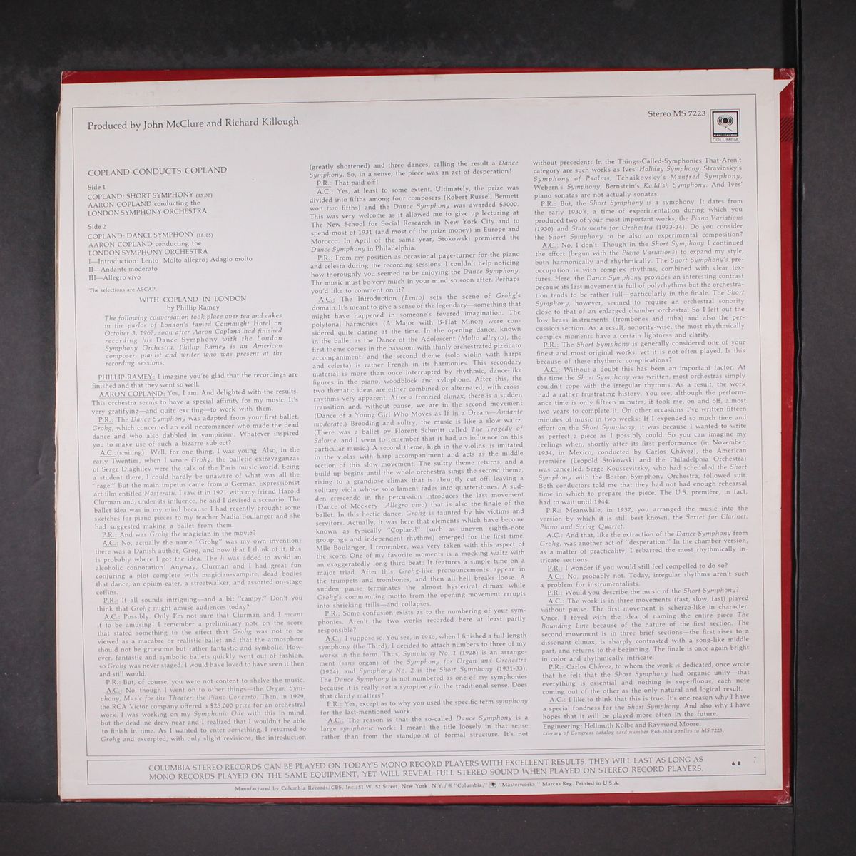 copland: short symphony / dance symphony by AARON COPLAND