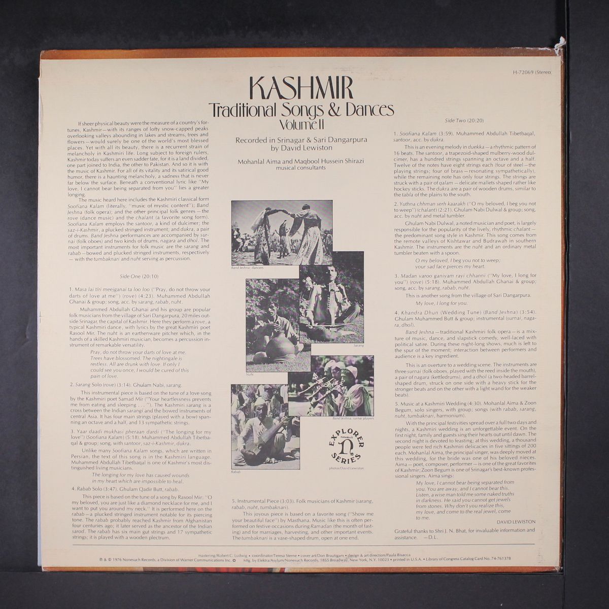 kashmir - traditional songs & dances by DAVID LEWISTON
