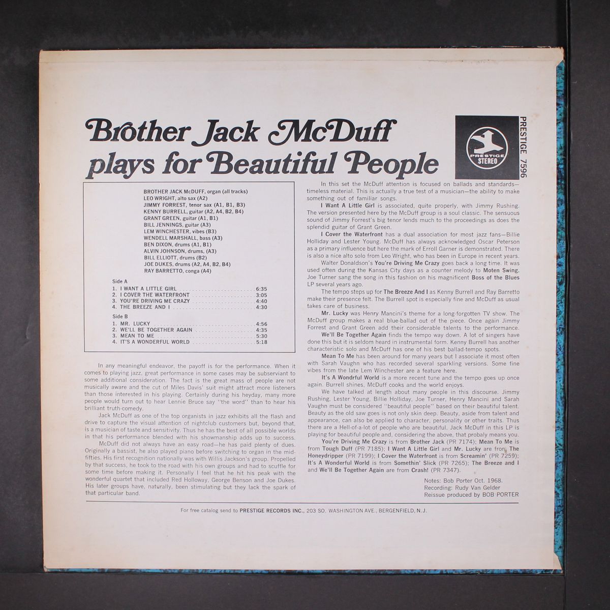 plays for beautiful people by BROTHER JACK MCDUFF