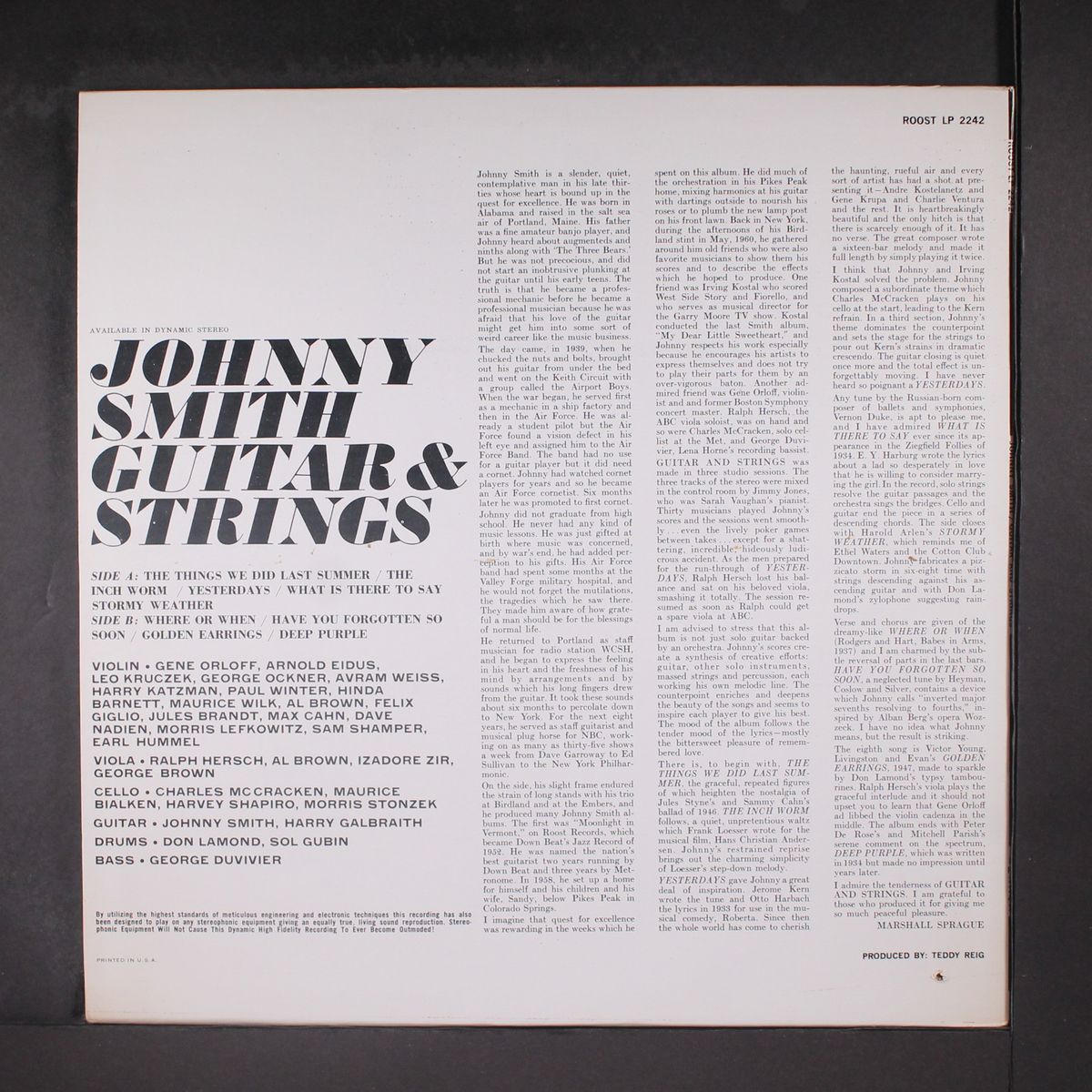 guitar & strings by JOHNNY SMITH