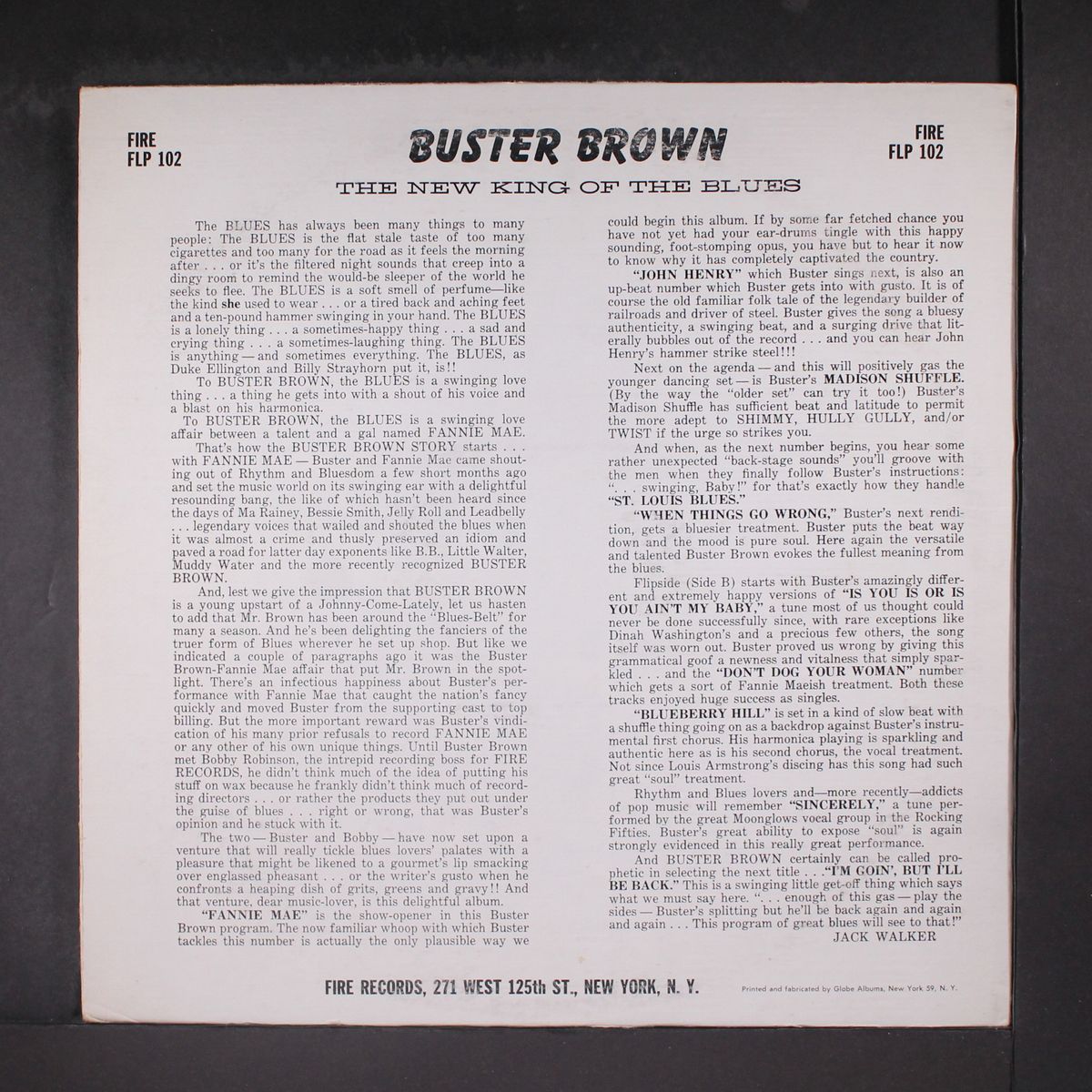 the new king of the blues by BUSTER BROWN