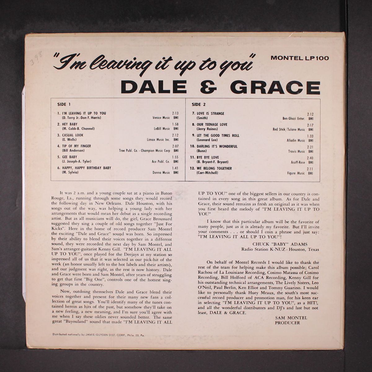 i'm leaving it up to you by DALE & GRACE