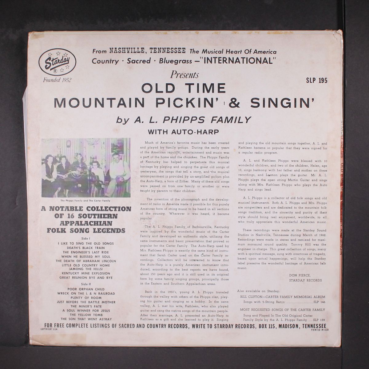 old time mountain pickin' and singin' by A.L. PHIPPS FAMILY
