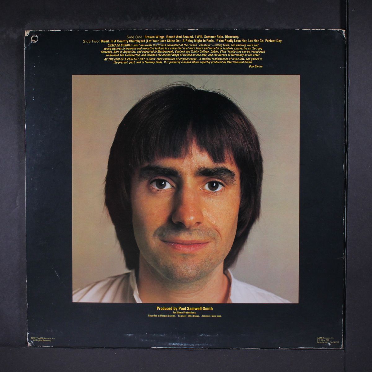 at the end of a perfect day by CHRIS DE BURGH