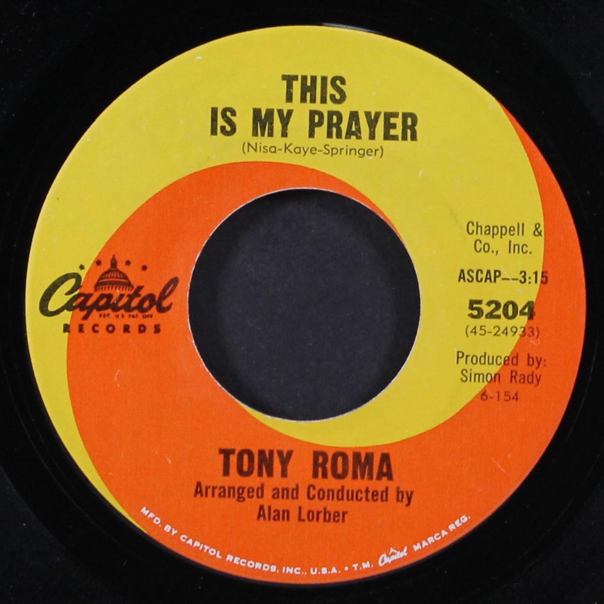 real true love / this is my prayer by TONY ROMA