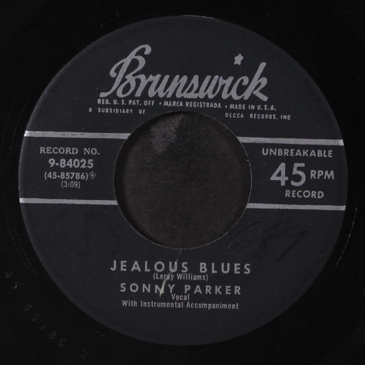 jealous blues / i'm hungry by SONNY PARKER
