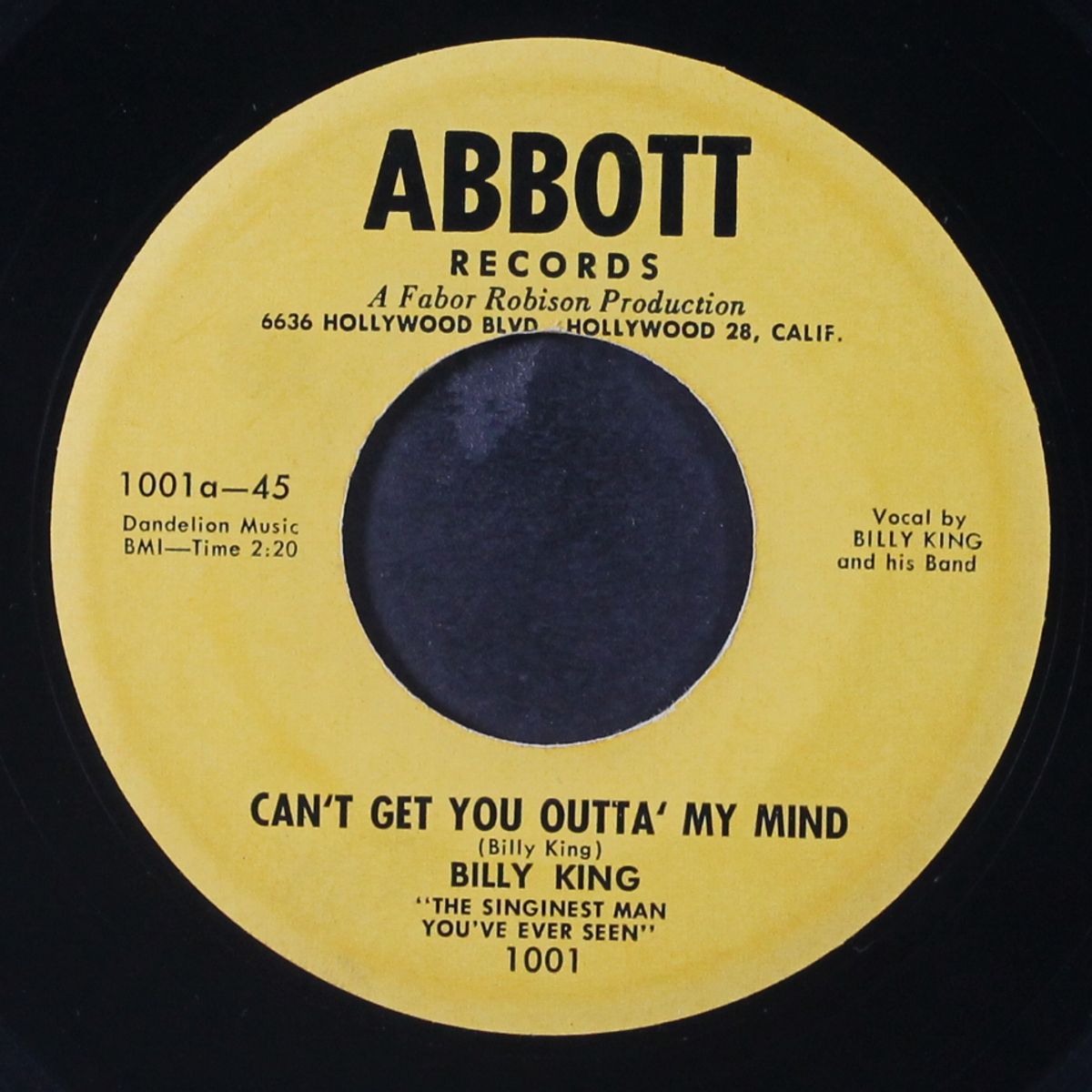can't get you outta' my mind / sugar doll by BILLY KING