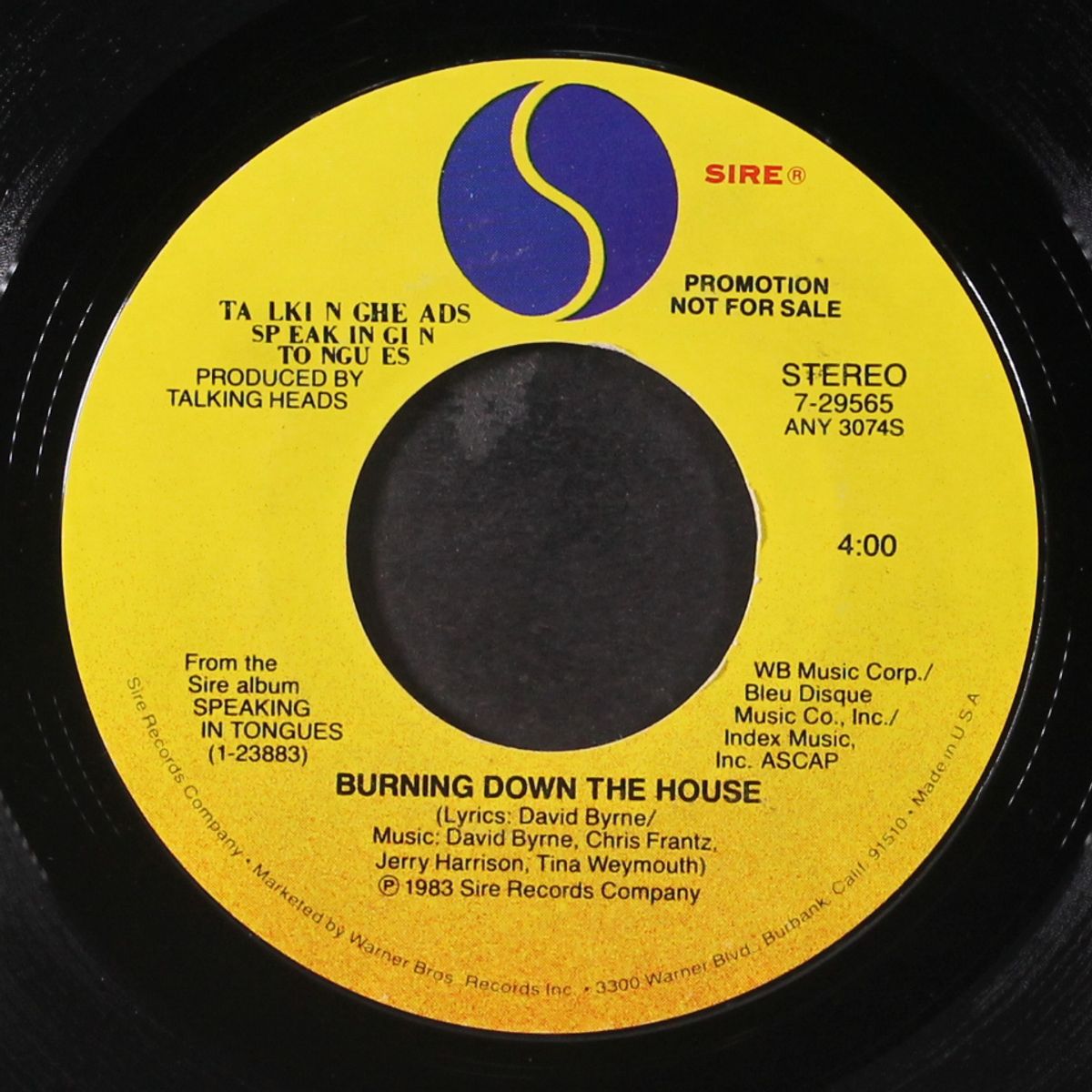 burning down the house / mono by TALKING HEADS