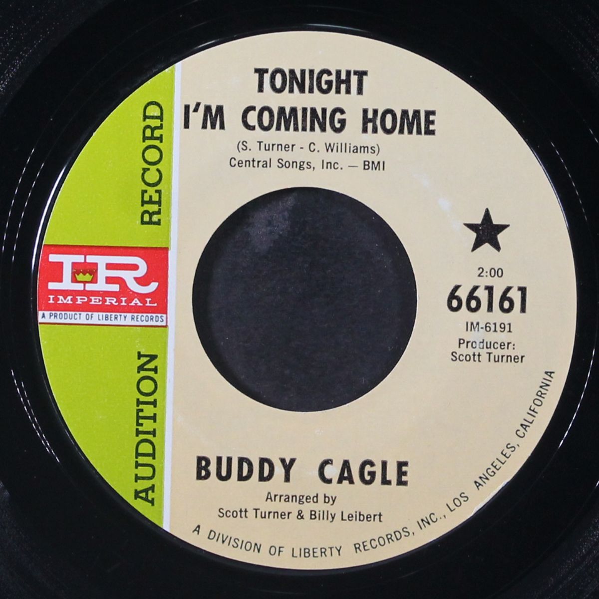 tonight i'm coming home by BUDDY CAGLE