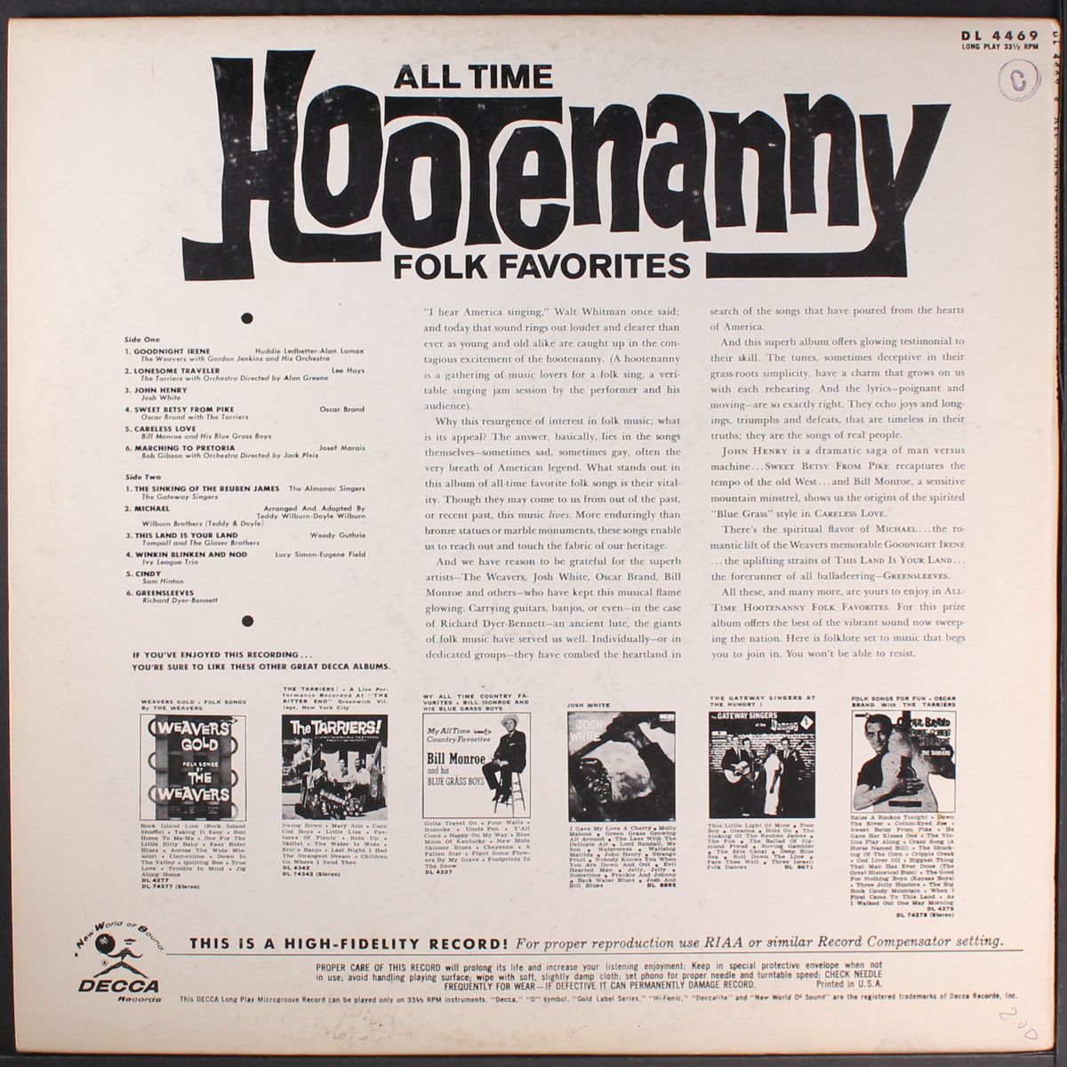 all time hootenanny folk favorites by VARIOUS
