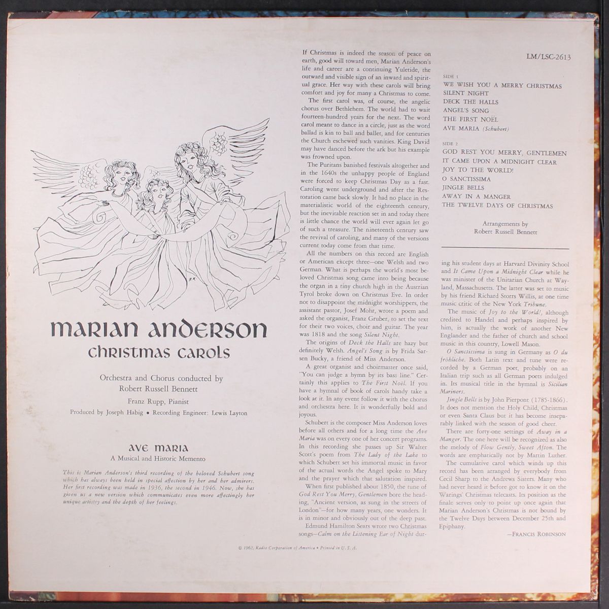 christmas carols by MARIAN ANDERSON
