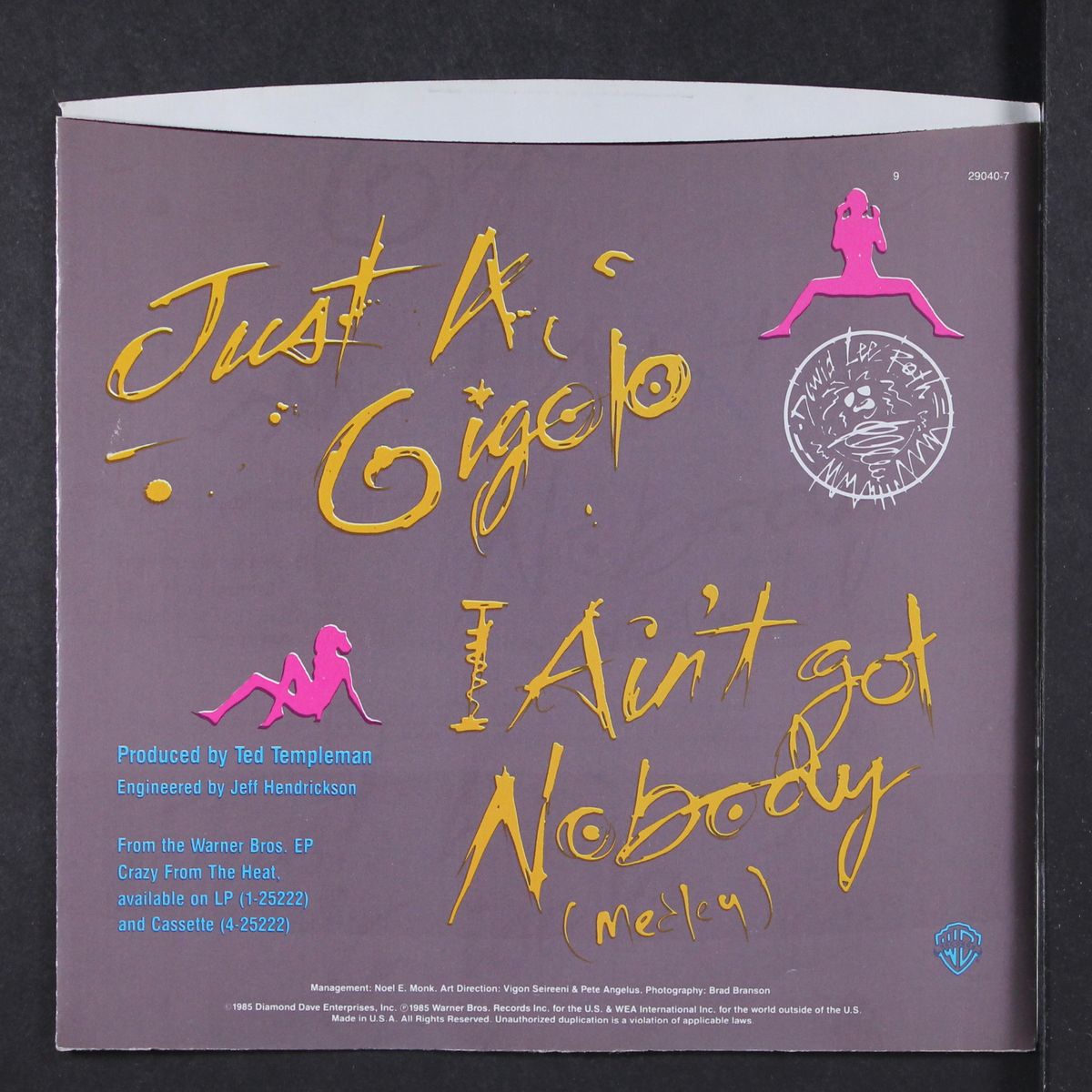 just a gigolo by DAVID LEE ROTH