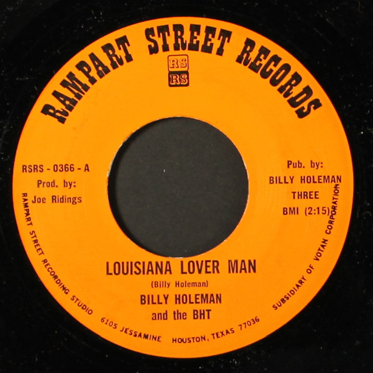louisiana lover man / one last time by BILLY HOLEMAN