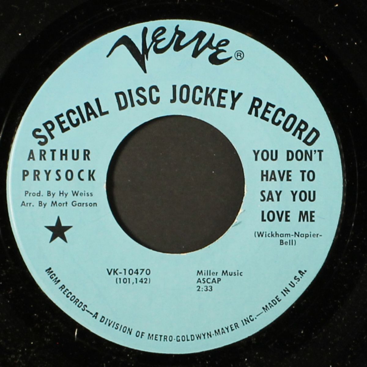 you don't have to say you love me / ten thousand kisses ten thousand hugs by ARTHUR PRYSOCK