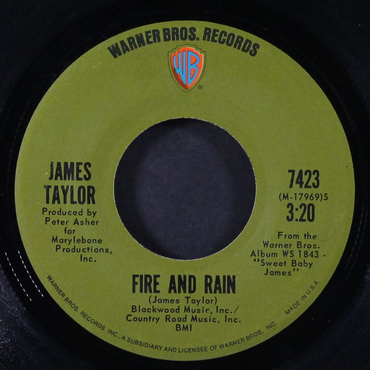 fire and rain / anywhere like heaven by JAMES TAYLOR