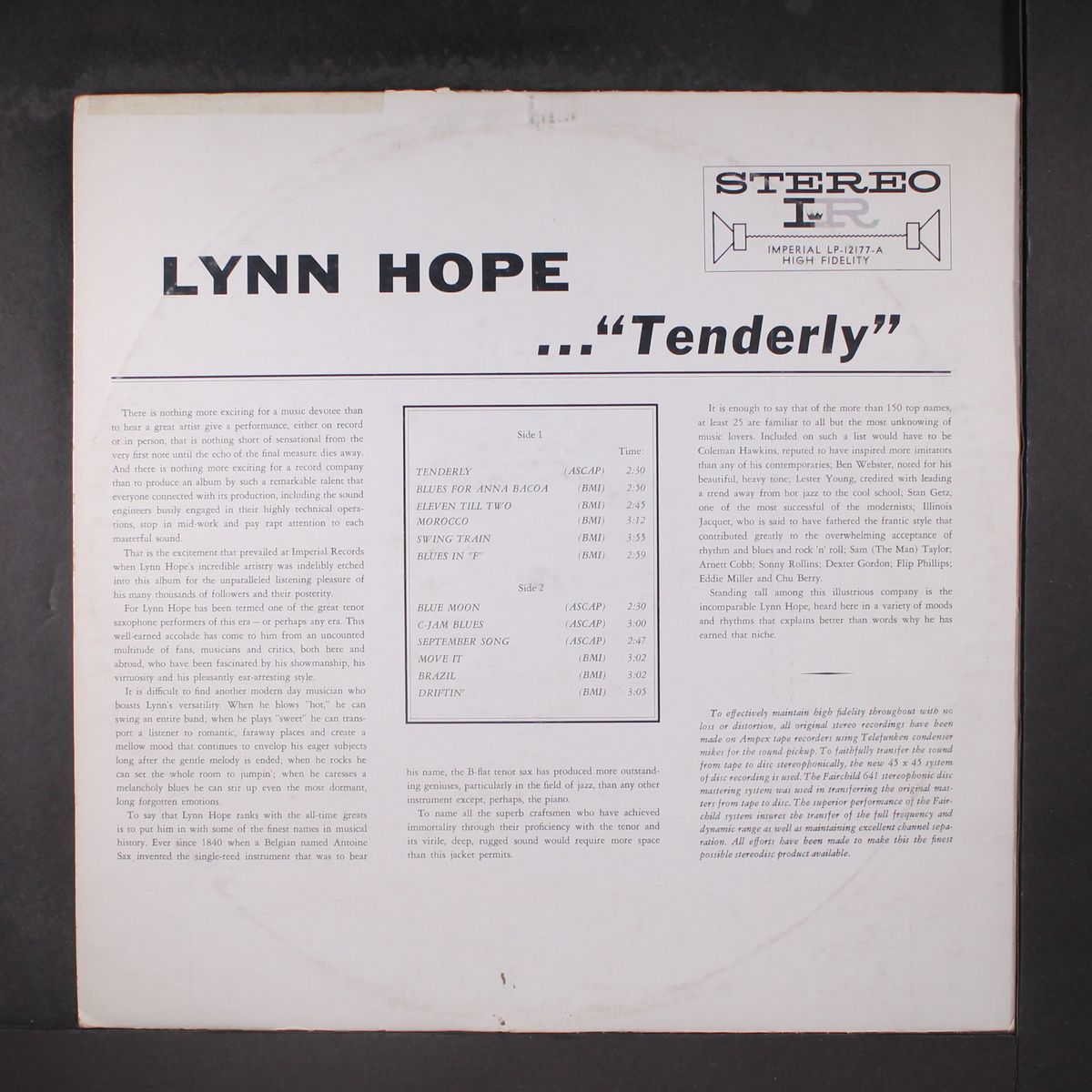 tenderly by LYNN HOPE