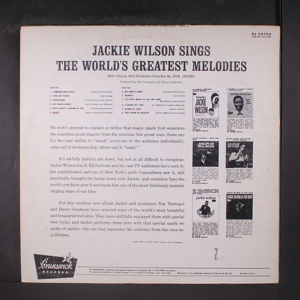 sings the world's greatest melodies by JACKIE WILSON