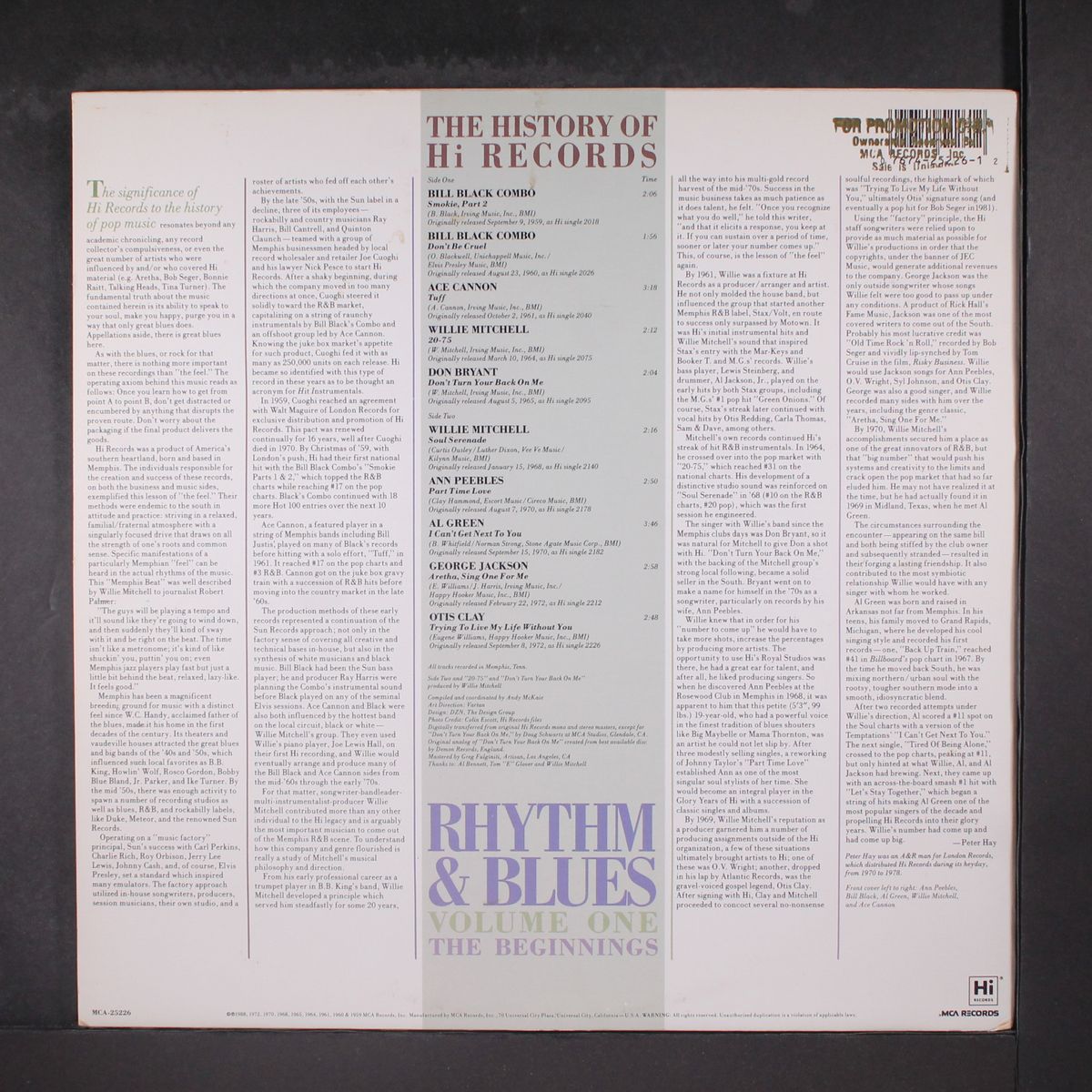 the history of hi records, vol. 1 by VARIOUS