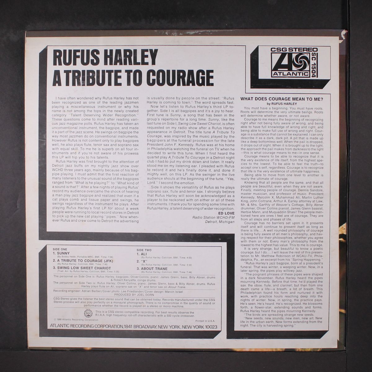 a tribute to courage by RUFUS HARLEY
