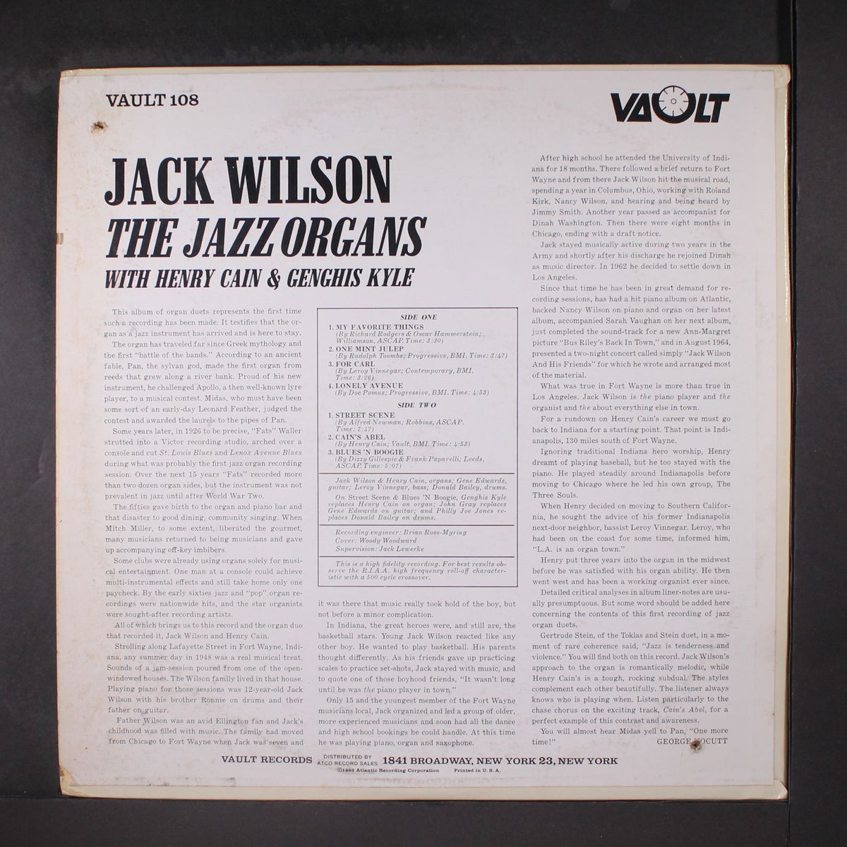 the jazz organs by JACK WILSON