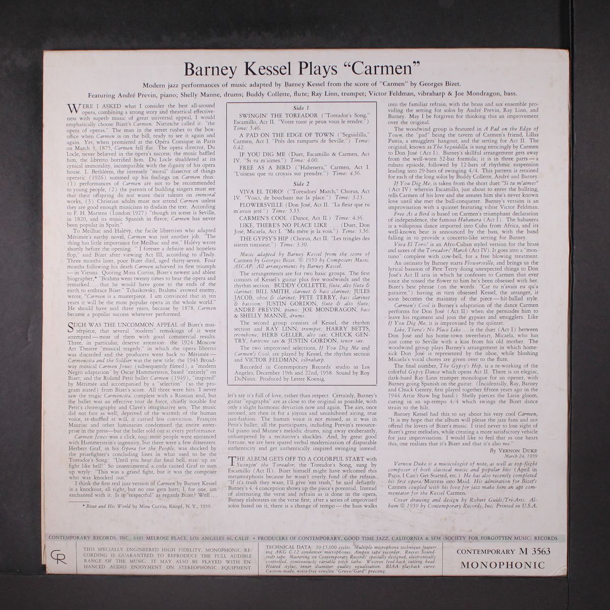 kessel plays carmen by BARNEY KESSEL