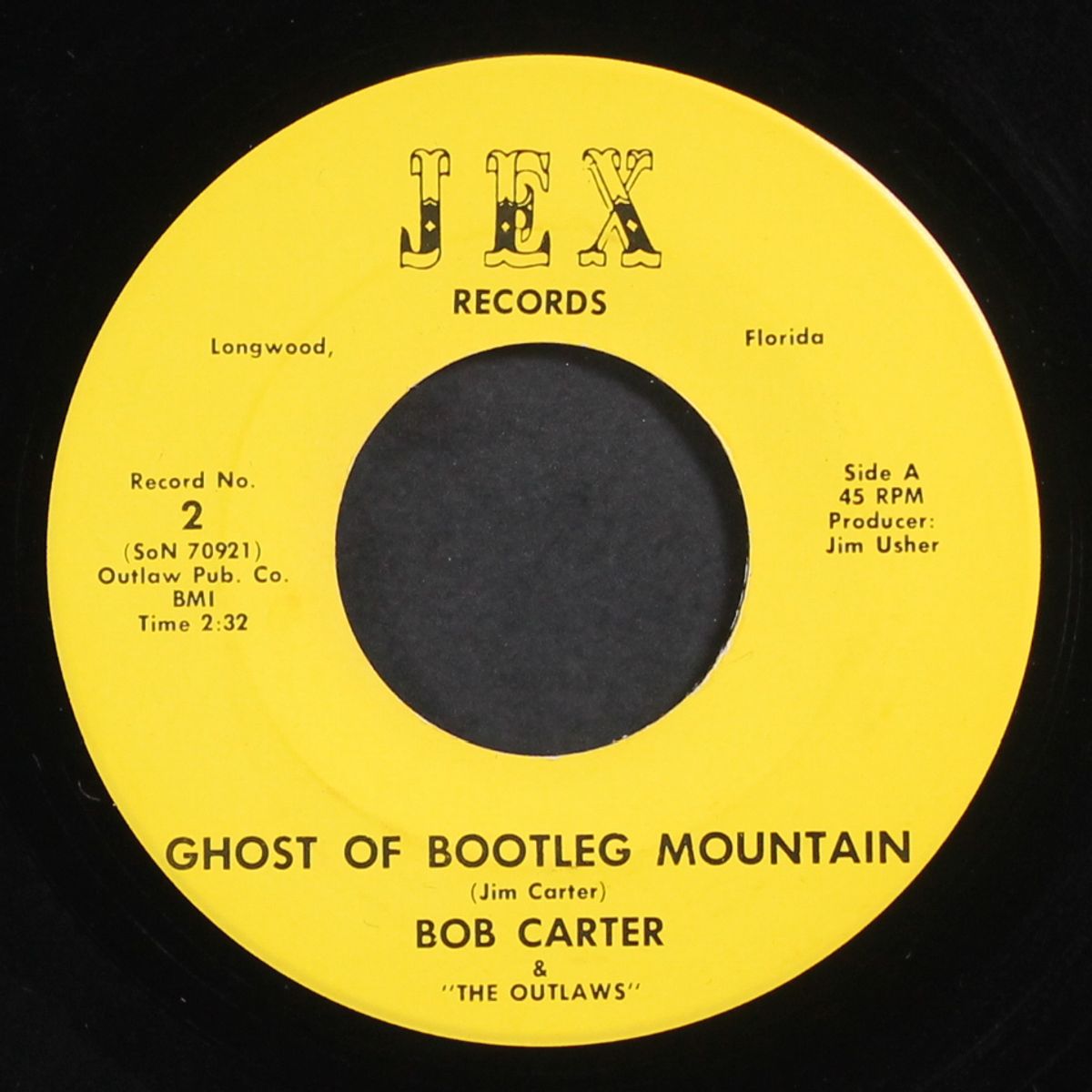 ghost of bootleg mountain / my woman by BOB CARTER & OUTLAWS