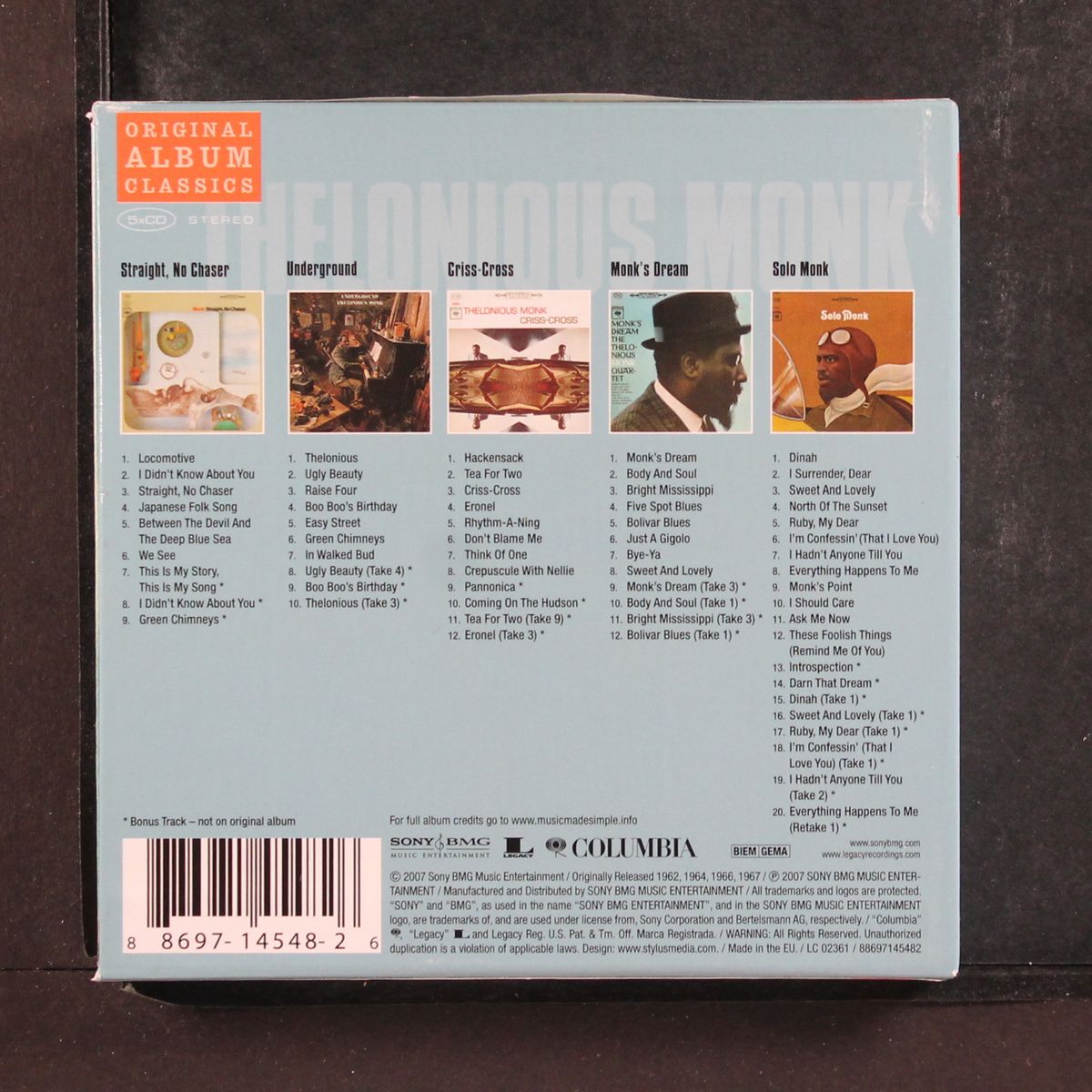 original album classics by THELONIUS MONK