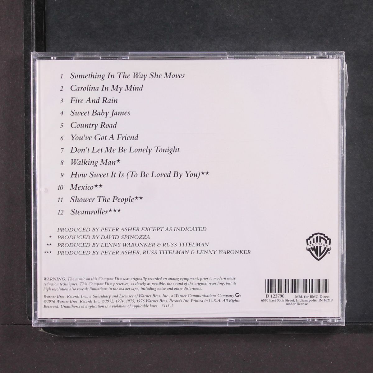 greatest hits by JAMES TAYLOR