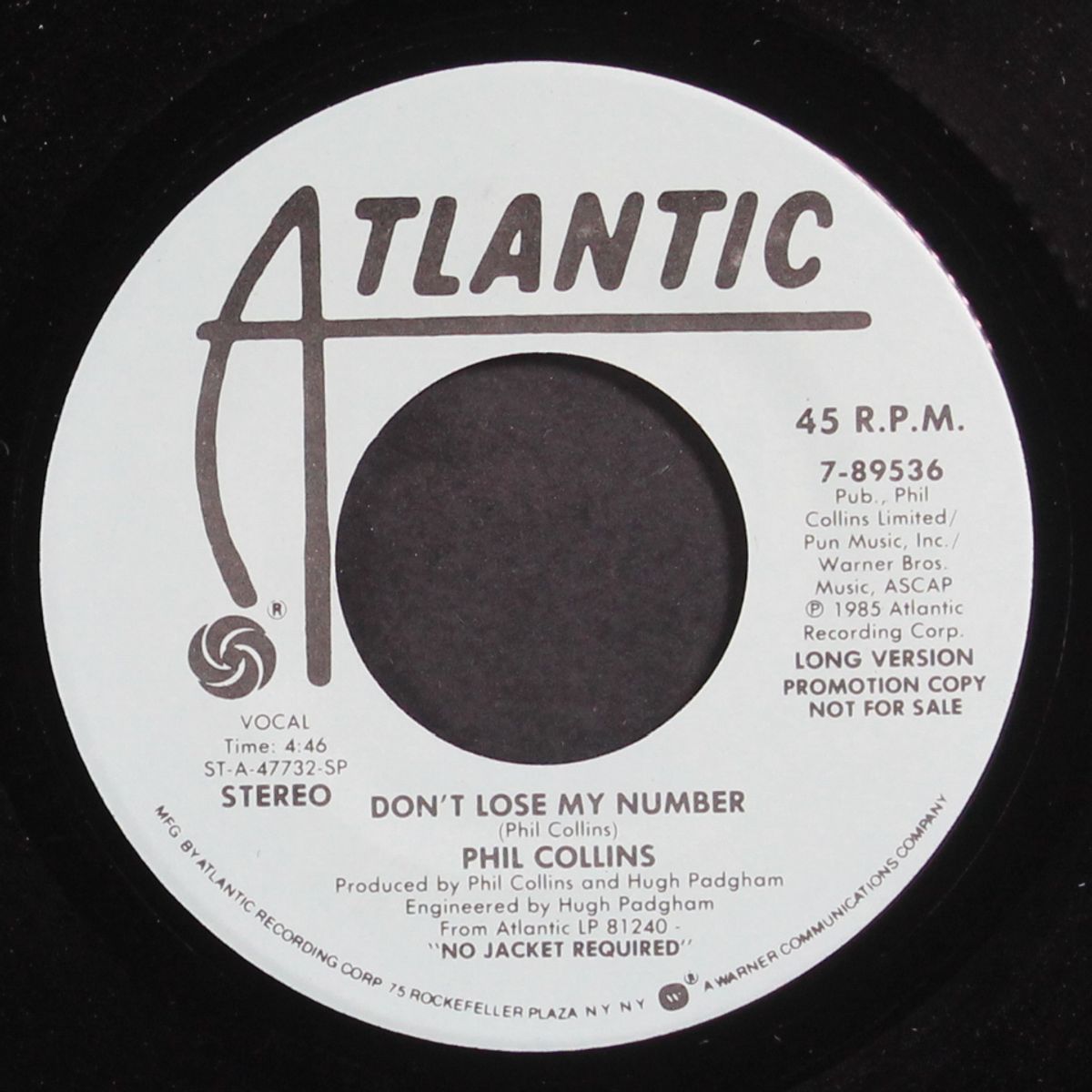 don't lose my number / short by PHIL COLLINS