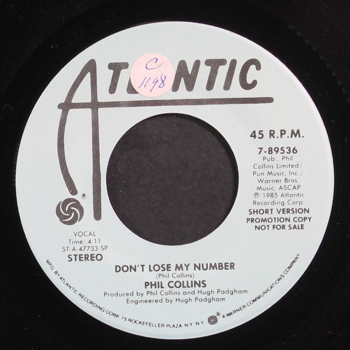 don't lose my number / short by PHIL COLLINS