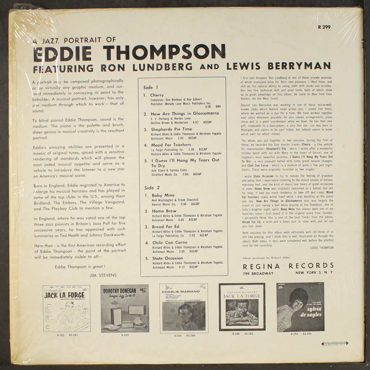 a jazz portrait of by EDDIE THOMPSON