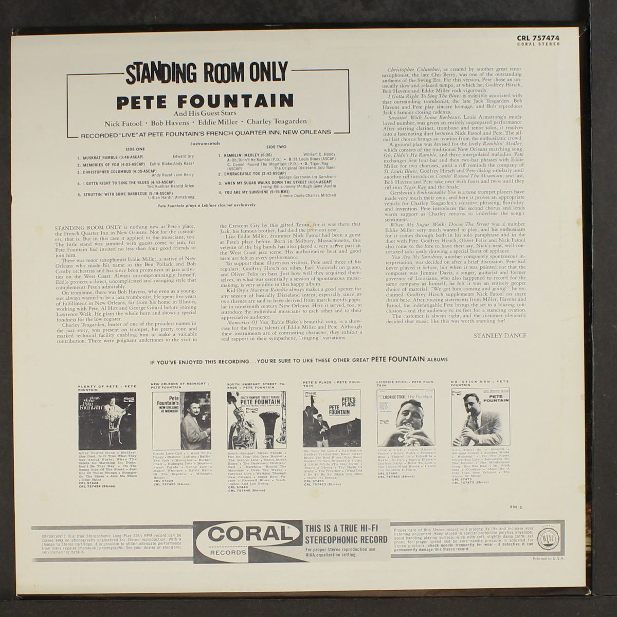 standing room only by PETE FOUNTAIN