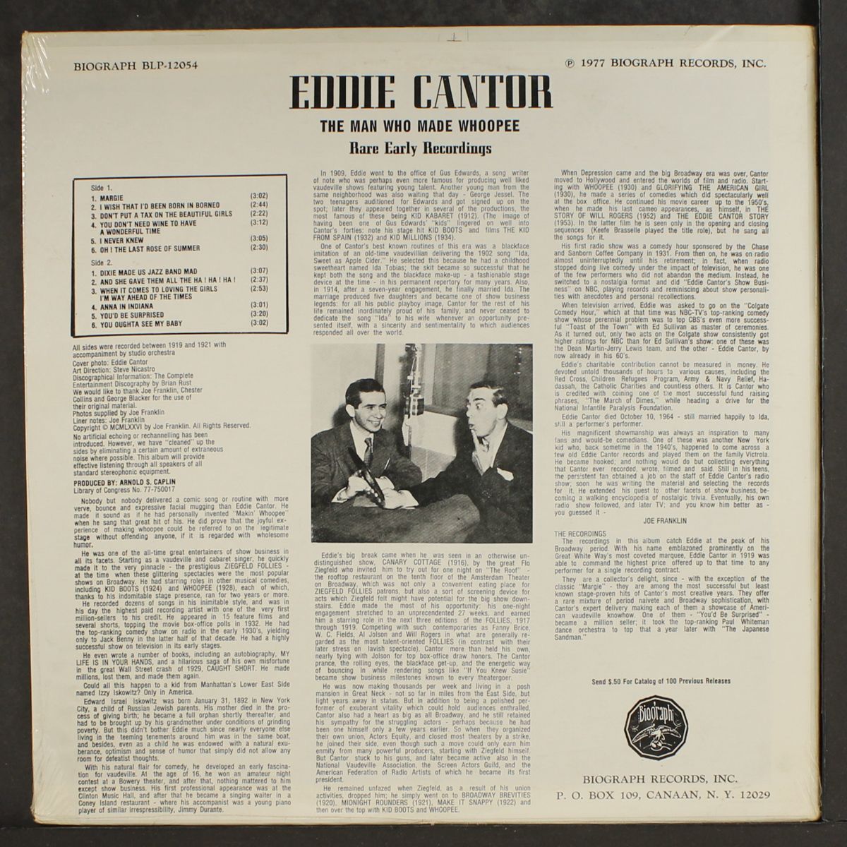 rare early recordings by EDDIE CANTOR